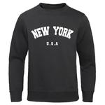 Dos homens EUA NOVA YORK Cidade Impressão Camisolas, Casuais O Pescoço Hoodie, Personalidade Rua Sportswear, Velo Respirável Hoody, Moda