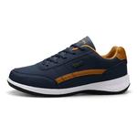 Moda Casual Shoes Mens Outdoor Tennis Sneakers Leve Confortável Lace Up PU Trainer Tamanho Menor do que os Normais para Homens