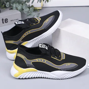 Sapatos esportivos leves e respiráveis para estudantes, casual e confortável, moda coreana, tênis de corrida masculino, verão