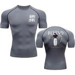 Camisa de Compressão Anime masculina, Impressão, Respirável, Futebol, Fitness, Apertado, Sportswear, Atlético, Secagem Rápida, Rash Guard, Ginásio, Equitação Tops