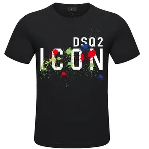 DSQ2-Men's Oversized Letter Print T-Shirt, 100% Algodão, Brand Pattern, Roupas de Verão, Alta Qualidade Tees, Esporte, Mulheres, 2022