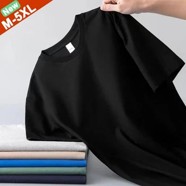 Camiseta de algodão de mangas curtas para homens e mulheres, camiseta masculina, tops simples básicos para meninos e meninas, tamanho grande 5XL, boa qualidade, venda de verão