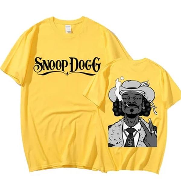 Rapper Snoop Dogg gráfico camiseta masculina, estilo de moda Hip Hop, camiseta engraçada, streetwear superdimensionado unissex, venda quente, verão