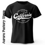 Camiseta estampada masculina em Los Angeles Califórnia, tops de algodão, camiseta masculina na moda, manga curta, streetwear americano, verão