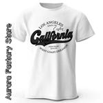 Camiseta estampada masculina em Los Angeles Califórnia, tops de algodão, camiseta masculina na moda, manga curta, streetwear americano, verão