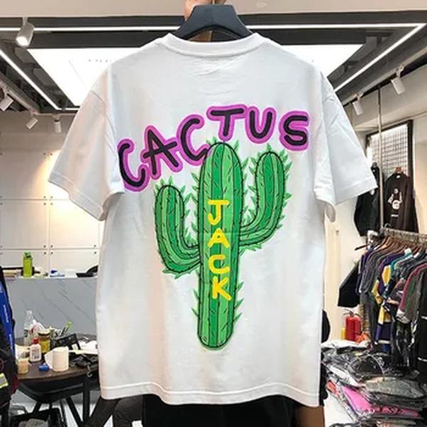 T-shirt estampada Jack cacto masculino, t-shirt de algodão de luxo, travis, Rua, Novo, 2024