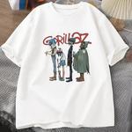 Camisetas de manga curta masculinas e femininas, gorillaz PUNK Rock camiseta verão anos 90, roupa de algodão com gola O, roupas Y2K vintage, banda musical