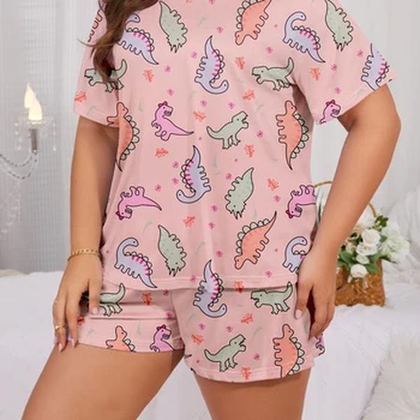 Conjunto pijama de seda leite fino feminino, pijama estilo cartoon, shorts de manga curta, moda casual, roupa de casa, novo, 2024