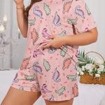 Conjunto pijama de seda leite fino feminino, pijama estilo cartoon, shorts de manga curta, moda casual, roupa de casa, novo, 2024