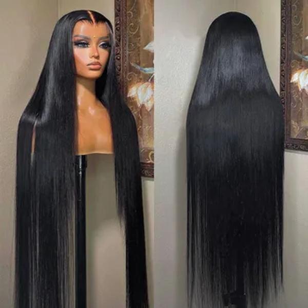 Glueless Straight Lace Frontal Peruca para Mulheres, Peruca de Encerramento Precut, Perucas de Cabelo Humano, 5x5, 4x4, 13x6