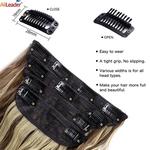 Longo ondulado sintético clip-in extensões de cabelo para mulheres, hairpieces grossos, cabeça cheia, hairpieces ombre, 20 ", 4pcs por conjunto