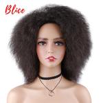 Blice-Kinky Straight Kanekalon perucas sintéticas para mulheres negras, resistente ao calor, afro-americano, peruca completa, curto, 6"