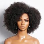 Curly Bob Lace Frontal Wig, Cabelo Humano Curto, Afro Kinky, 250 Densidade, Parte T, 13x4x2