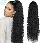 Curly Ponytail Extensões Clipe em Sintético Cordão Rabo De Cavalo Peruca Longa 32 Polegada Water Wave Afro Pony Tail Mulheres Hairpiece Falso