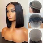 Full HD Glueless Perucas para Mulheres Negras, Bleach Knots, Lace Front Wig, Cru Cabelo Humano, Wear and Go, 4x4