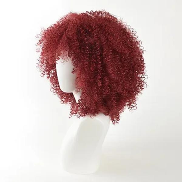 Msiwigs-Perucas sintéticas encaracoladas vermelhas para mulheres negras, peruca afro curta americana, cosplay, resistente ao calor