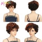 Magic-peruca encaracolada afro com arranca para mulheres negras, peruca Dreadlock curta, ombre, preto, loiro, crochê sintético, 10 polegadas