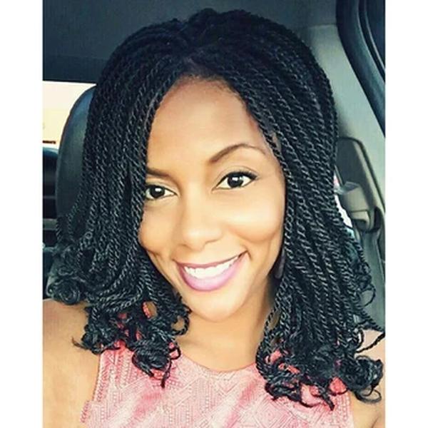 Ombre Red Box Trançado Perucas para Mulheres Negras, Resistente ao Calor, Crochet, Kinky Twist, Sintético Africano, Peruca Curta de Cabelo Bob Trançado