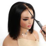 Pré-Branqueados Knots Glueless Wig, Straight Cabelo Humano, Pré-Arrancado Bob Peruca, Pré-Cut, HD Lace Wear, Go Perucas, 4x4