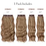 SARLA-Clipe Ondulado Longo Em Extensões De Cabelo Para Mulheres, Hairpiece Sintético, Grosso, Cabelo Falso Natural, Marrom, Loiro, Preto, 22 ", Conjunto De 4Pc