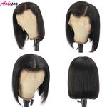 Glueless curto Bob peruca para mulheres, cabelo humano, Lace Front, reta Lace Closure, 4x4, 13x4, 13x6, pronto para usar