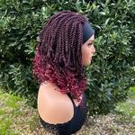 Curto trançado Headband perucas para mulheres negras, Bob peruca, cabelo trançado sintético africano, caixa