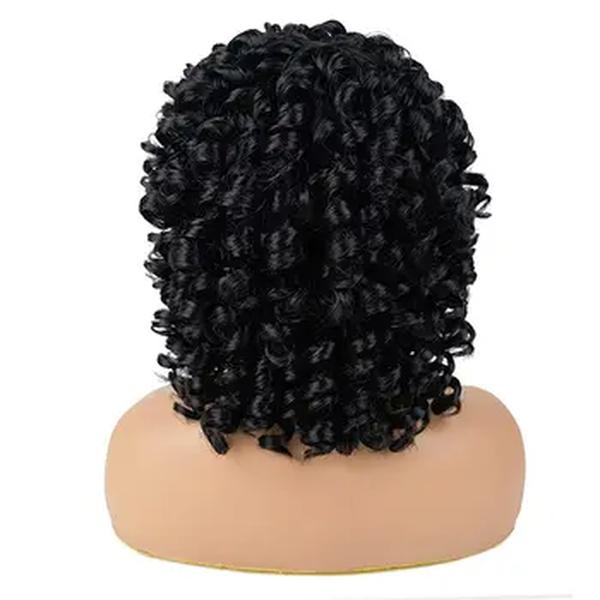 Perucas encaracoladas curtas para mulheres negras, cachos afros, peruca encaracolada grande preta macia com arranca, natural resistente ao calor