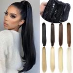 24 polegada sintético garra clipe em linha reta rabo de cavalo extensão do cabelo rabo de cavalo cabelo extensão para mulheres pônei cauda hairpiece