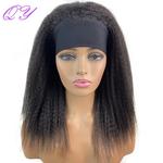 Sintético Africano Direto Headband Perucas para Mulheres, Preto Natural, Comprimento Médio, Penteado, Afro, Yaki, Kinky, Diário, Cabelo Feminino