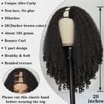 X-TRESS-Peruca Afro Curly V Part com Cachos Bouncy para Mulheres, Cabelo Sintético Kinky, Liso, Sem Cola, Sem Deixar de Fora, Clip ao Meio