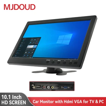 MJDOUD-Carro Monitor HDMI, Home Security System, Backup Camera Display, tela colorida LCD, VGA para TV, computador, PC, 10,1"