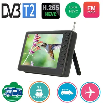 Mini TV portátil recarregável, TV de bolso, DVB-T2, ATSC, ISDBT, FM, ATV, bateria USB, relógio em qualquer lugar, em qualquer lugar, D5, 5 ", 800x480, 1080P