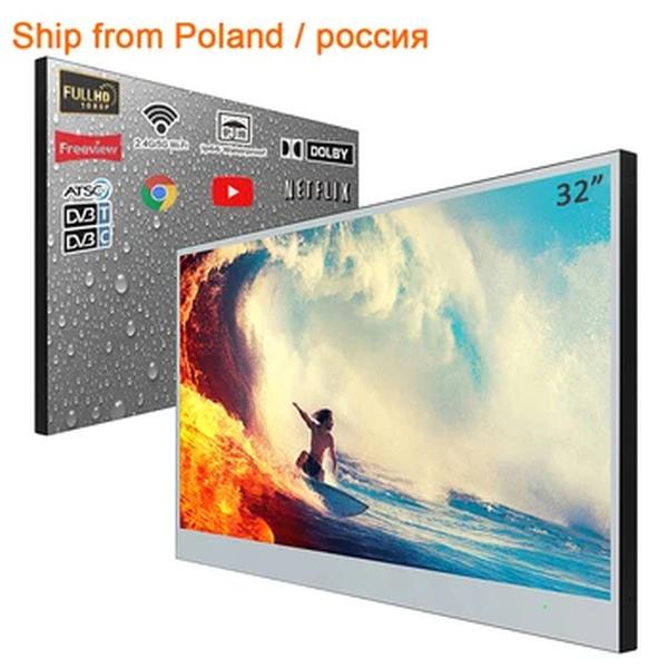 Souria-Smart TV LED com tela grande, Android, Wi-Fi, banheiro, hotel, TV publicitária, IP66, à prova d'água, SPA, ATSC, 32 polegadas