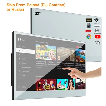 Souria-Smart Touchscreen TV espelho para banheiro, LED Android, Wi-Fi, Bluetooth, televisão IP66 à prova d'água, ATSC DVB, SPA, 32"