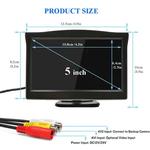 Sem fio Car Monitor Display para Rear View, TFT LCD, câmera de backup reversa, TV Display, Car Styling, 5"