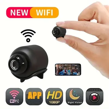 Mini Indoor Night Vision Camera, 1080P HD, Wi-Fi, Monitor do bebê, Cam Segurança Interior, IP Cam, Áudio, Slot para cartão SD, Video Camcorder, Pet Segurança