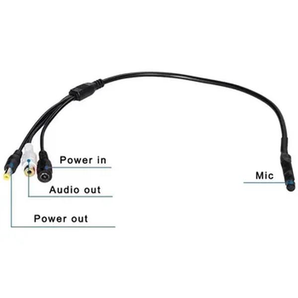 Mini Microfone De Captura De Som Para Câmera De Segurança CCTV, Sistema De Áudio, Vigilância De Vídeo DVR, DC 9-14V