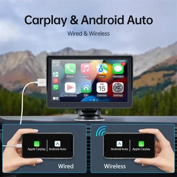 Novo universal 7 polegada rádio do carro multimídia player de vídeo sem fio portátil apple carplay android tela toque automático para bmw vw kia